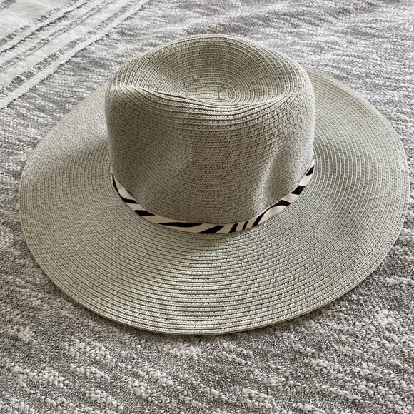 Anthropologie✨Hat Attack Rancher Fedora Straw Hat- Gray - Picture 2 of 5
